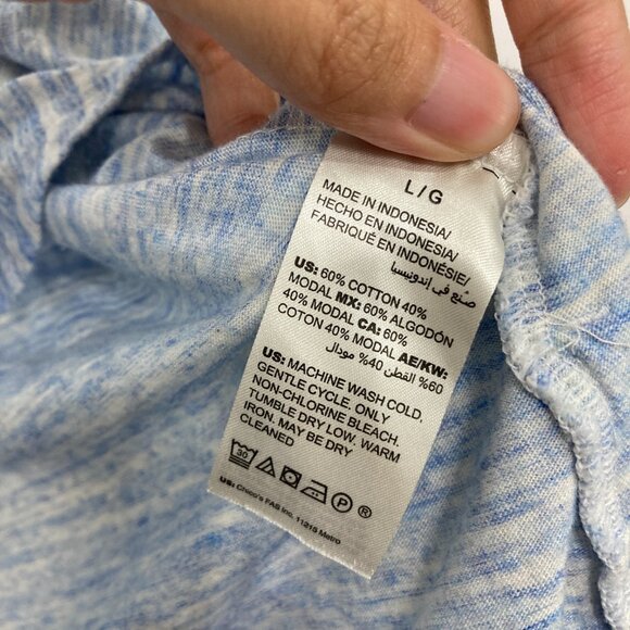 SOMA Large Slub Terry Draped Open Front Cardigan Heather Sky Blue Comfy - Picture 8 of 12